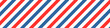 Barber colored liner background. Blue red vector pattern. Diagonal stripe pattern.
