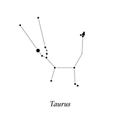 Wall Mural - taurus sign. stars map of zodiac constellation. vector illustration