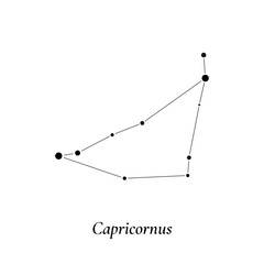 Poster - capricornus sign. stars map of zodiac constellation. vector illustration