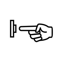 Wall Mural - hand press doorbell outline icon. clipart image isolated on white background.