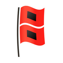 Wall Mural - hurricane warning flag icon. clipart image isolated on white background.