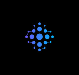 Aufkleber - Medical cross on black background, modern abstract logo for medical services and technology. Doctor logo. Abstract vector emblem