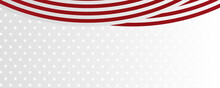 Red White Star Ribbon Flag Abstract Background For Wide Banner
