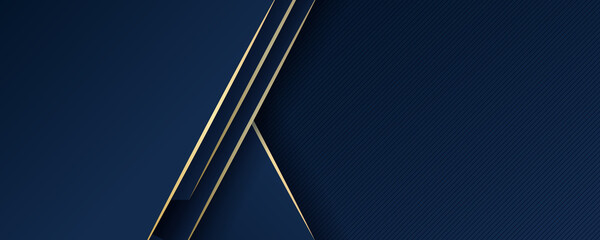 Abstract polygonal pattern luxury dark blue with gold
