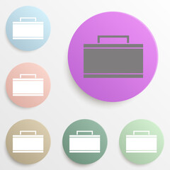 Poster - Briefcase badge color set. Simple glyph, flat vector of web icons for ui and ux, website or mobile application