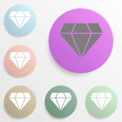 Poster - diamond badge color set. Simple glyph, flat vector of web icons for ui and ux, website or mobile application