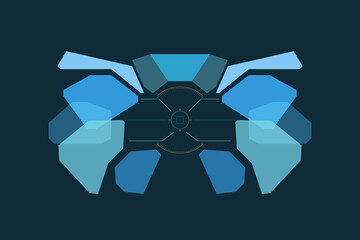 Aufkleber - HUD Modern Futuristic UI Frame Element Hi tech Design. Vector Abstract Aim System, Innovation Crosshairs.