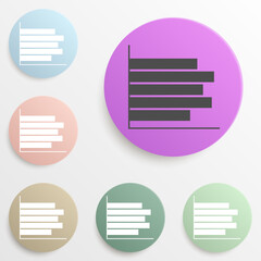 Poster - bar chart badge color set. Simple glyph, flat vector of web icons for ui and ux, website or mobile application