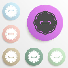 Poster - button badge color set. Simple glyph, flat vector of web icons for ui and ux, website or mobile application