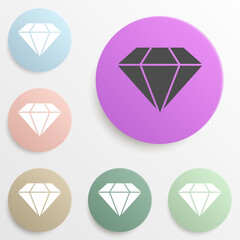 Poster - diamond badge color set. simple glyph, flat vector of web icons for ui and ux, website or mobile app