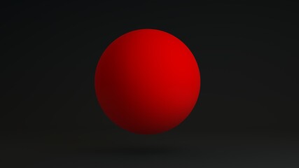 Poster - 3D rendering of a red sphere on a background with reflections. Abstract composition, color contrast.