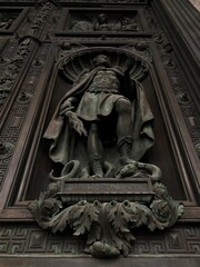 Wall Mural - Beautiful grey door of the Cathedral in Saint Petersburg