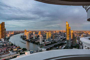 Wall Mural - Bangkok city skyline at sunrise