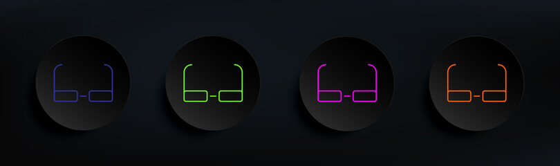 Poster - glasses dark badge color set. Simple thin line, outline vector of Scientifics study icons for ui and ux, website or mobile application
