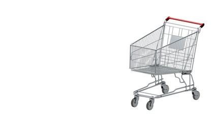 Shopping cart isolated on white background - 3D rendering illustration