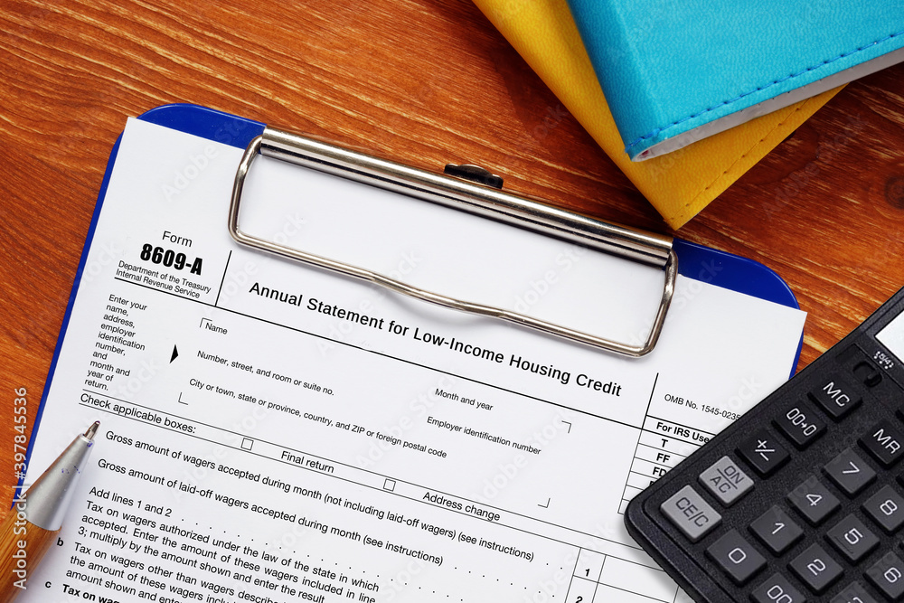 Financial concept about Form 8609-A Annual Statement for Low-Income ...
