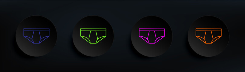 Poster - underpants dark badge color set. Simple thin line, outline vector of clothes icons for ui and ux, website or mobile application
