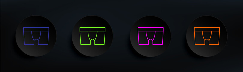 Poster - male underwear dark badge color set. Simple thin line, outline vector of clothes icons for ui and ux, website or mobile application