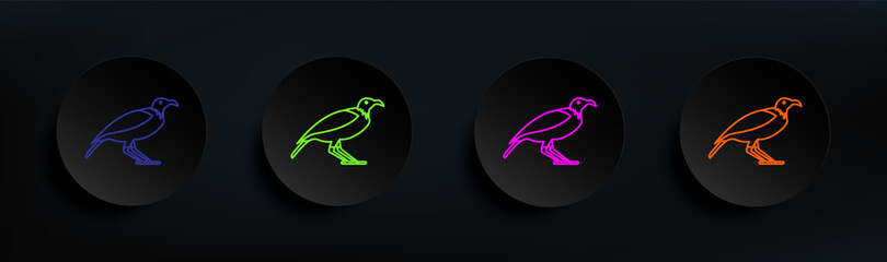Poster - Halloween crow dark badge color set. Simple thin line, outline vector of halloween icons for ui and ux, website or mobile application