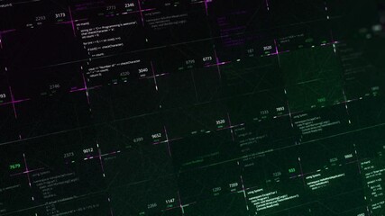 Aufkleber - Abstract process of a cyber attack, concept of digital crime. Animation. Programming code written by itself on black background, seamless loop, artificial intelligence.