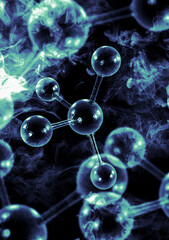 Wall Mural - atomic particle 3d illustration