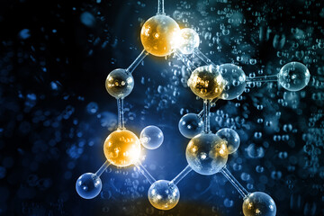 Wall Mural - atomic particle 3d illustration