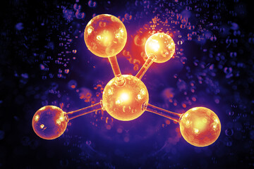Wall Mural - atomic particle 3d illustration
