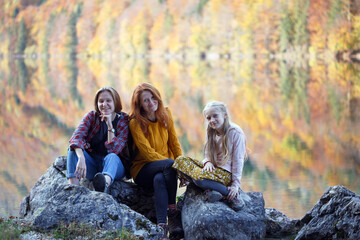 Wall Mural - family in the mountains