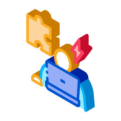 Poster - human testing software icon vector. isometric human testing software sign. color isolated symbol illustration