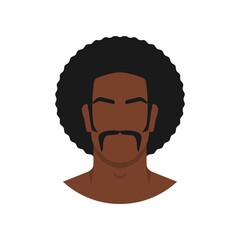 Wall Mural - Face of black man with retro afro hairstyle