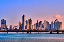Skyline Image Of Panama City, Panama In Central America