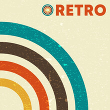 Retro Grunge Texture Background With Vintage Colored Lines. Vector Illustration