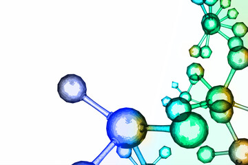 Wall Mural - atomic particle 3d illustration