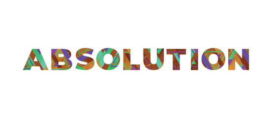 Sticker - Absolution Concept Retro Colorful Word Art Illustration