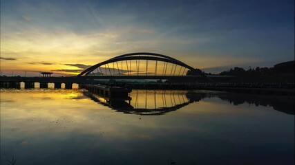 Wall Mural - Time-lapse During sunrise at Putrajaya DAM