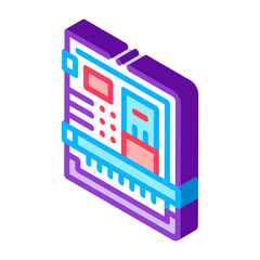 Sticker - back of computer system with ports color icon vector. isometric back of computer system with ports sign. color isolated symbol illustration