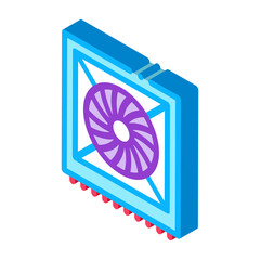 Poster - system fan computer component color icon vector. isometric system fan computer component sign. color isolated symbol illustration