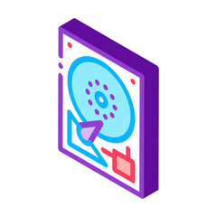 Poster - hard drive disk color icon vector. isometric hard drive disk sign. color isolated symbol illustration