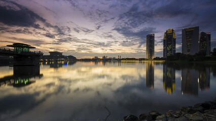 Wall Mural - Footage of Time-lapse scenery at Putrajaya