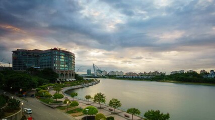 Wall Mural - Footage of timelapse Landscape scenery view during Sunset.
