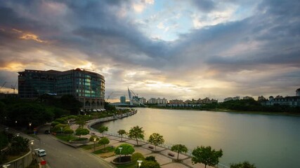 Wall Mural - Footage of timelapse Landscape scenery view during Sunset.