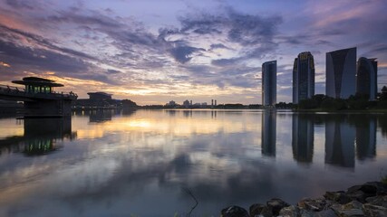 Wall Mural - Footage of Time-lapse scenery at Putrajaya