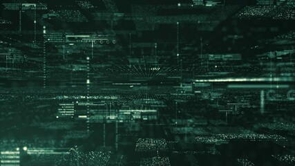 Aufkleber - Holographic simulation of 5G network concept, artificial intelligence deep learning performing analytic computational head up display loop background