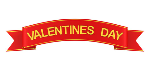 Wall Mural - ribbon with text valentines day on white background. isolated 3d illustration