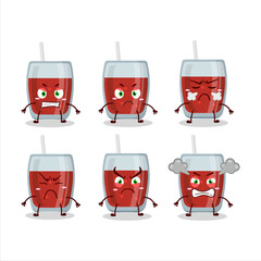 Canvas Print - Apple juice cartoon character with various angry expressions