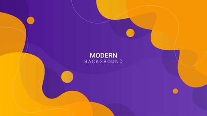 Modern Background with Curve Shape and Yellow Purple Color. Good used for Banner, Feed, Flyer, Poster, Wallpaper, Landing Page, and etc - EPS 10 Vector