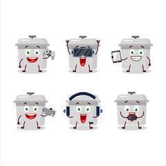 Sticker - French oven cartoon character are playing games with various cute emoticons