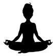 © Chaco_stock - ヨガ　安楽座のポーズをとる女性のシルエットイラスト