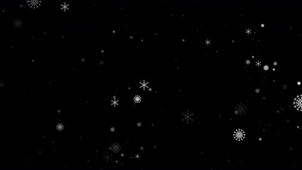 Poster - Abstract background the snowflake falling for Christmas celebration and decoration, Snow and particle video overlay on the dark background, with a depth of field effect
