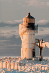 Wall Mural - 502-93 St Joe Front Pierhead Light encased in ice